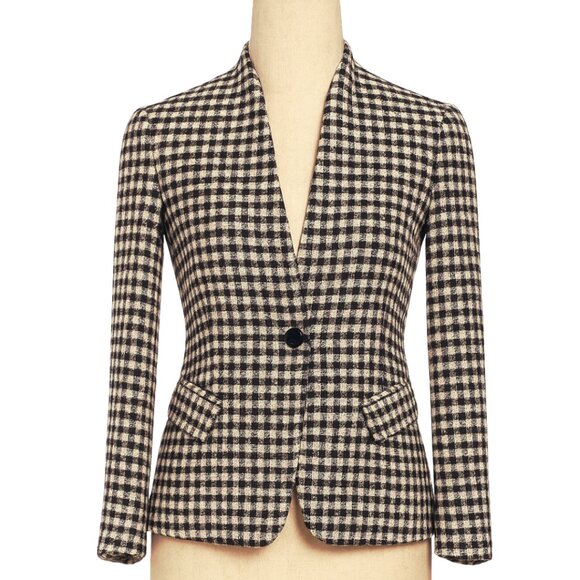 Isabel Marant Black & White Tweed Collarless Blazer Jacket. Size 6 - Picture 5 of 5